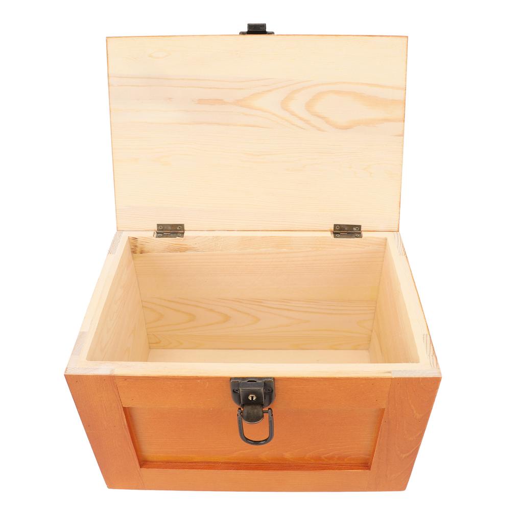 Desktop Wooden Storage Box Multifunctional Wood Container Box with Lock and Keys for Sundries
