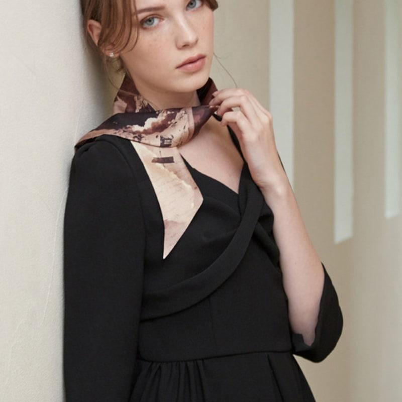 EDTR Brown Paper Silk Scarf ED23A4FAZ0589