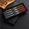 Ruhan Wooden Handle Stainless Steel Chopsticks Gift Set