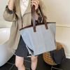 Casual Canvas Bag Large Capacity Women's Underarm Bag 2025 New Simple Tote Bag Versatile Shoulder Bag One Piece Dropship