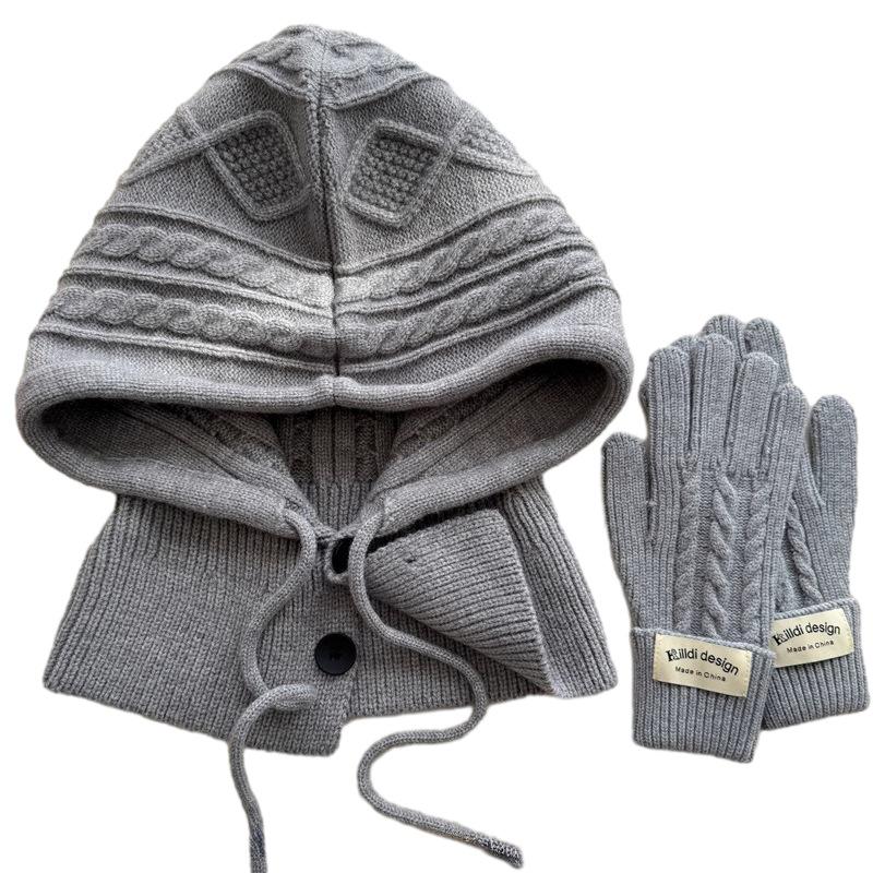 New Winter Hat for Women Korean Fashion Autumn and Winter Red Knitted Hat Fashionable and Versatile Warm Head Wool Hat Ear Protection