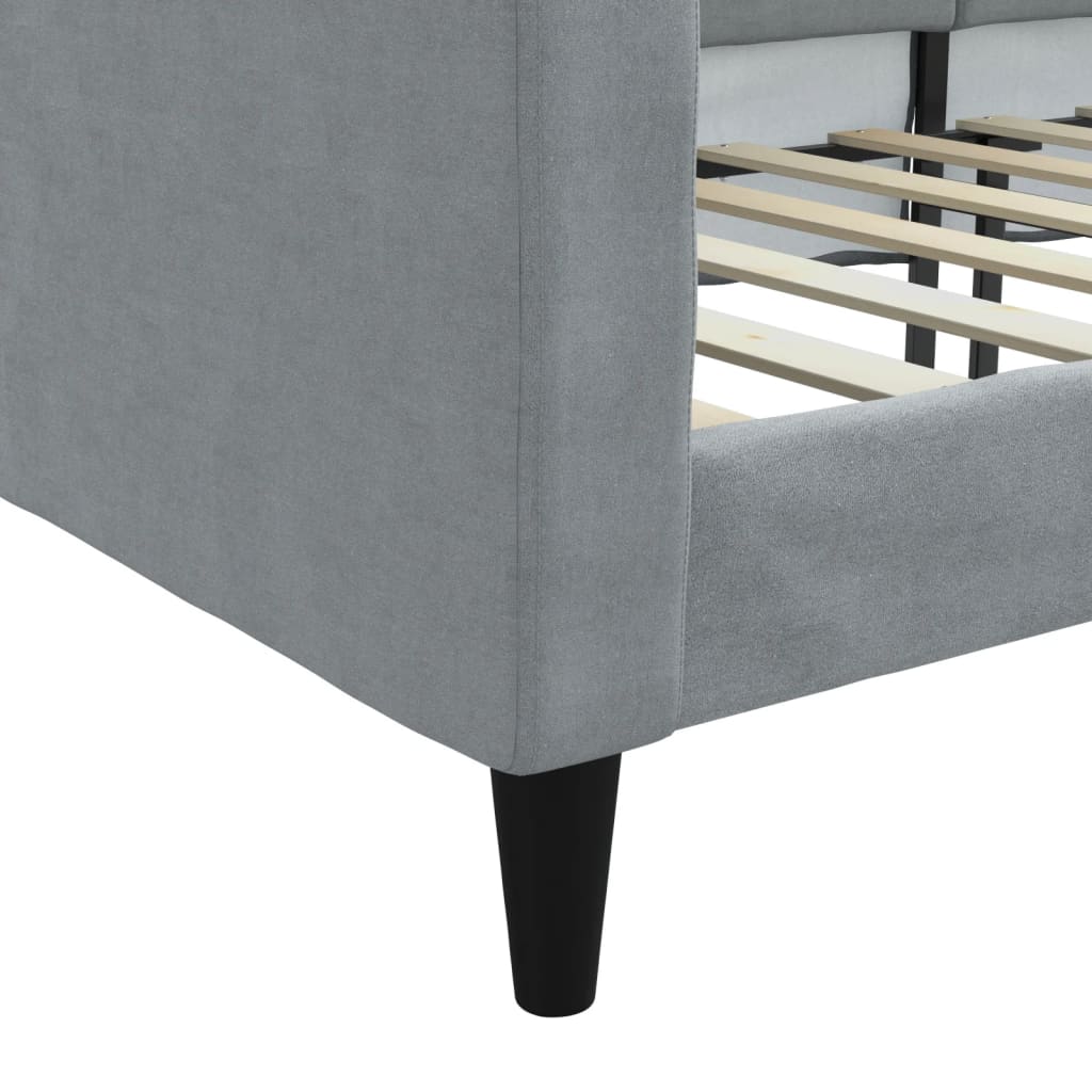 Daybed Light Grey 90x200 cm Fabric