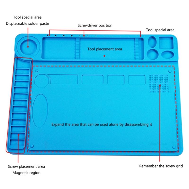 Silikon Lötpad Schreibtischplattformmatte für Lötstation Lötkolben Telefon PC Reparatur Magnetisch Hitzebeständig