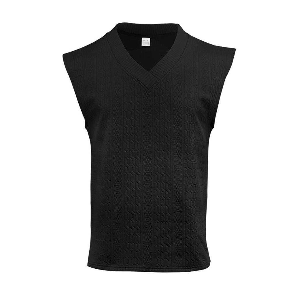 Men's Loose Casual V-Neck Sleeveless Tops Men's Knitted Sleeveless Vest Tops
