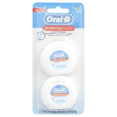 Oral-B, Essential Dental Floss Value Pack, Mint, 2 Packs, 50 M (54.6 Yds) Per Pack