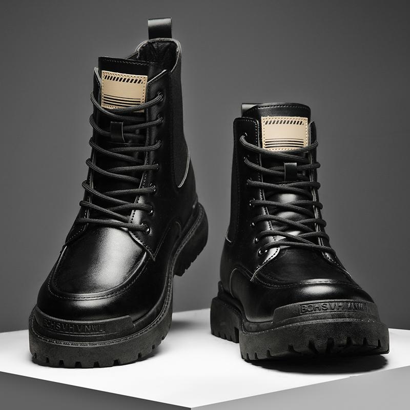 Men's High Top Casual Boots Breathable Four Season New Soft Sole Non Slip Comfort Boots Fashion Outdoor Boots Male Tooling Shoes