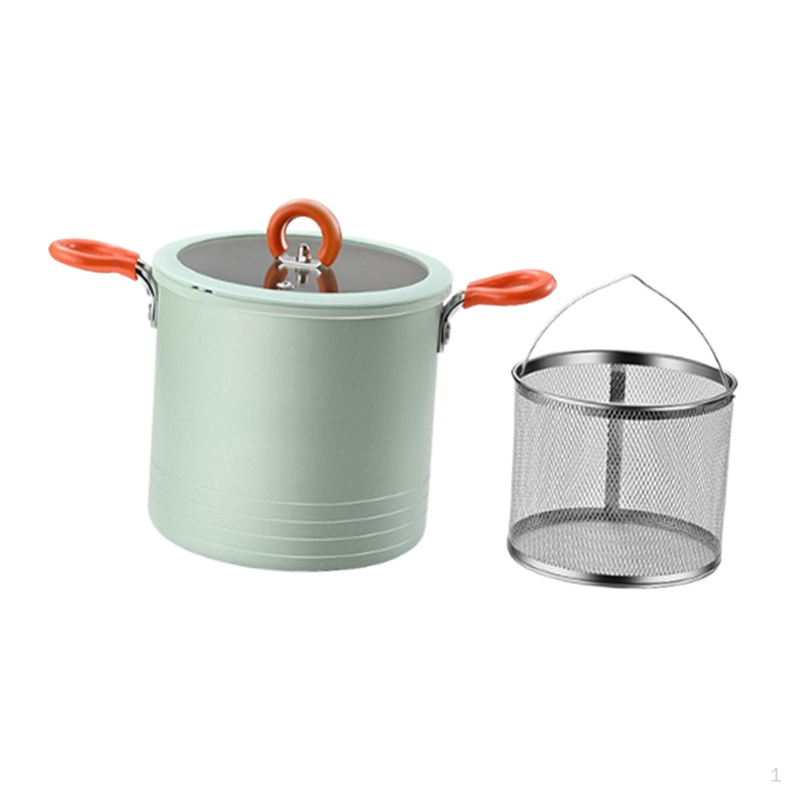 

Deep Fryer Pot Cookware with Strainer 3L Multipurpose Frying Kitchen Pan for Cooking