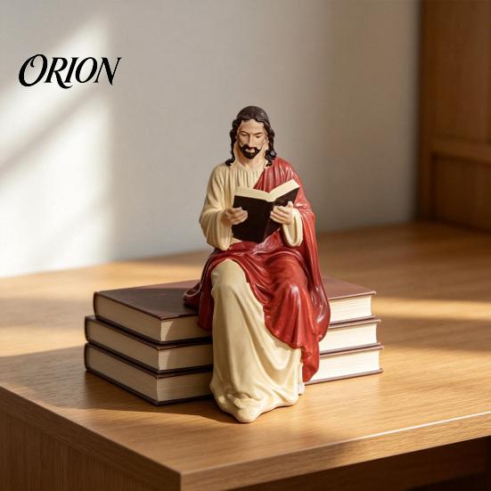 Holy Spirit Home Decorations Jesus and Virgin Mary Reading Bookshelf Figurines, Religious Sitter Statues, Christian Gift for Pastor Church Members