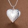 Silver-Plated Heart-Shaped Photo Frame Necklace with European and American Design