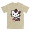 Unisex Hello Kitty Cute Cartoon Japanese Vintage T Shirts Cotton Tops Summer Y2K Basic TShirt ONeck Novelty Tshirt