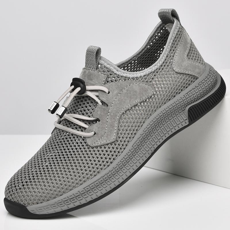 Fashion High Quality Men's Breathable Mesh Fabric Loafers Casual Lightweight Slip-On Shoes Comfy Walking Shoes Summer Elastic Sneakers