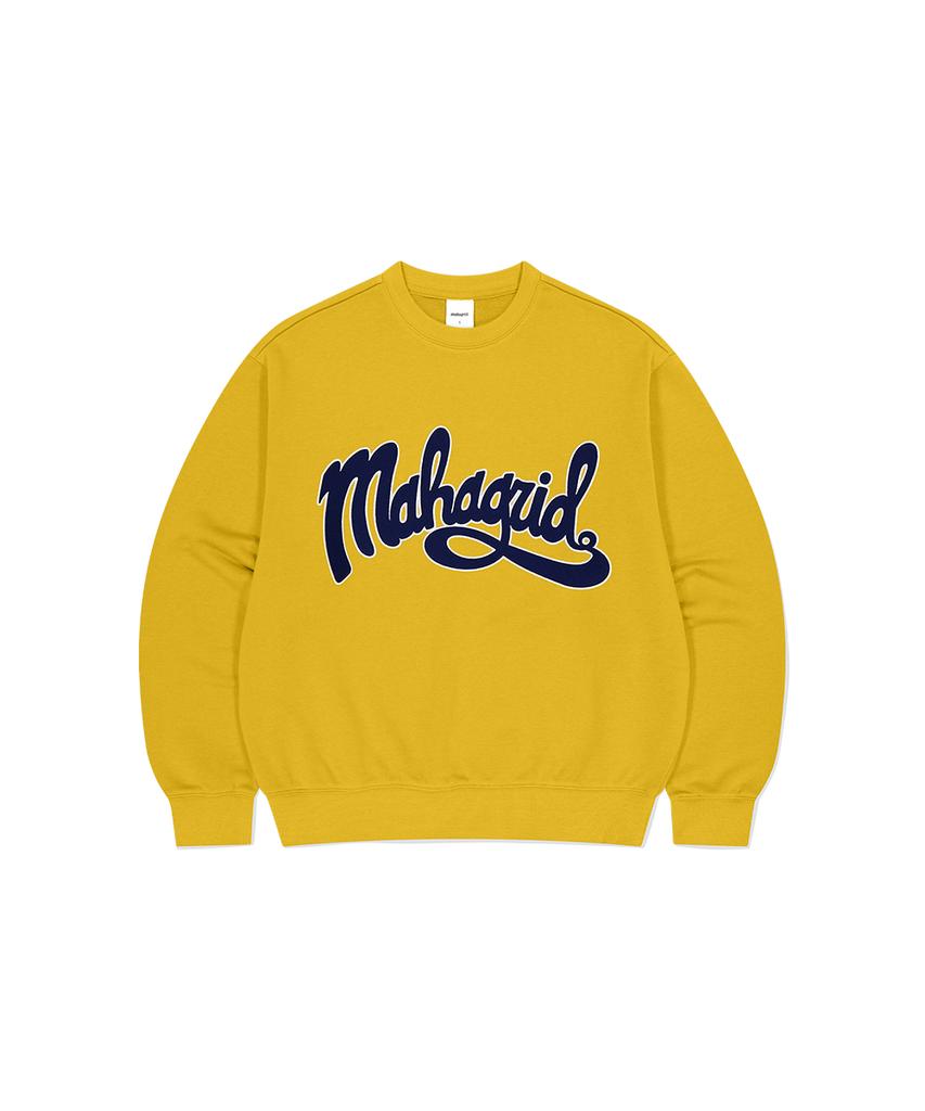 MAHAGRID Curved Logo Sweatshirt Mustard(Mg2Dsmm440A)