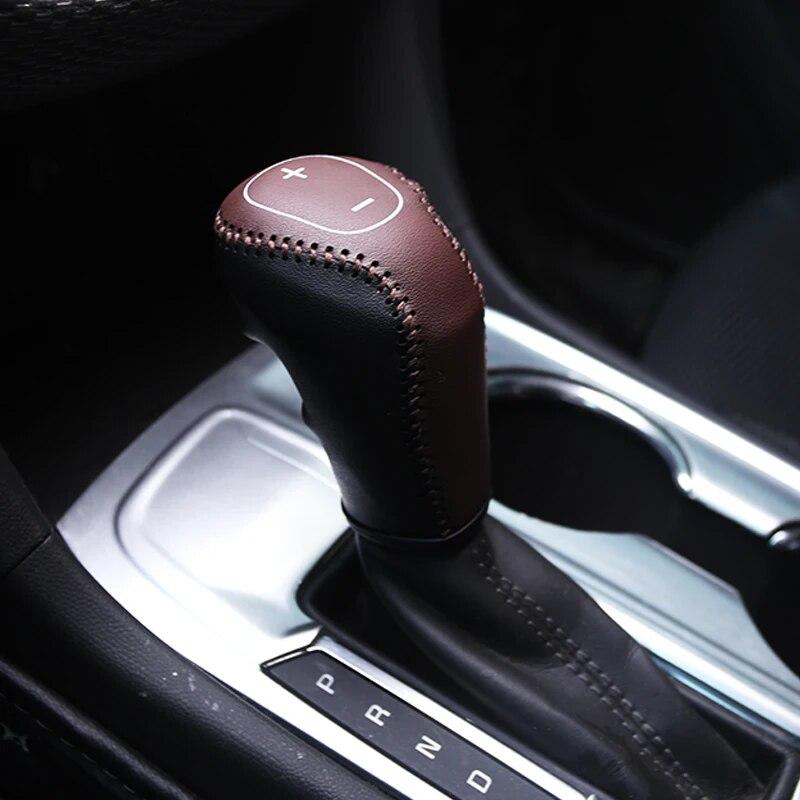 My Good Car Black Leather Car Gear Head Shift Knob Protection Cover Case For Chevrolet ChevyEquinox 2016-18 Accessories