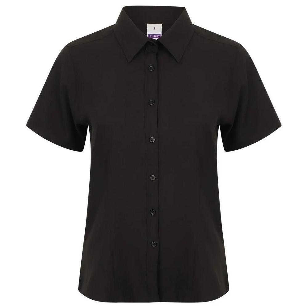 Henbury Womens/Ladies Wicking Short-Sleeved Shirt
