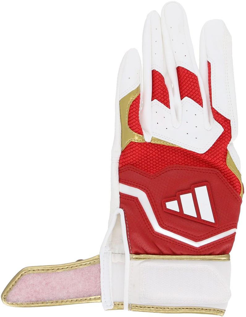 adidas Baseball Batting 51 LBG404 Gloves, Basic, White/Red (1164), Medium,