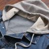 2026 Primavera Otoño Chaqueta Vaquera con Capucha para Hombre Ropa Casual Urbana Chaquetas Vaqueras Chaqueta Vaquera para Hombre Abrigo Desmontable para Hombre