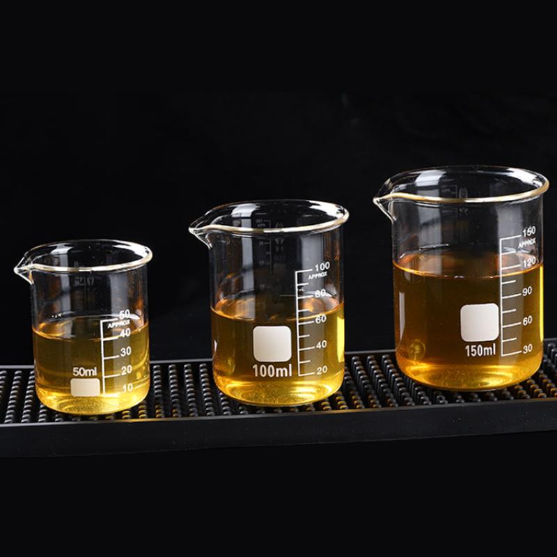 Transparent Mätkopp av Borosilikatglas Tydlig Skala Köksredskap Bakning Bägare Laboratoriekoppar 50ml 150ml