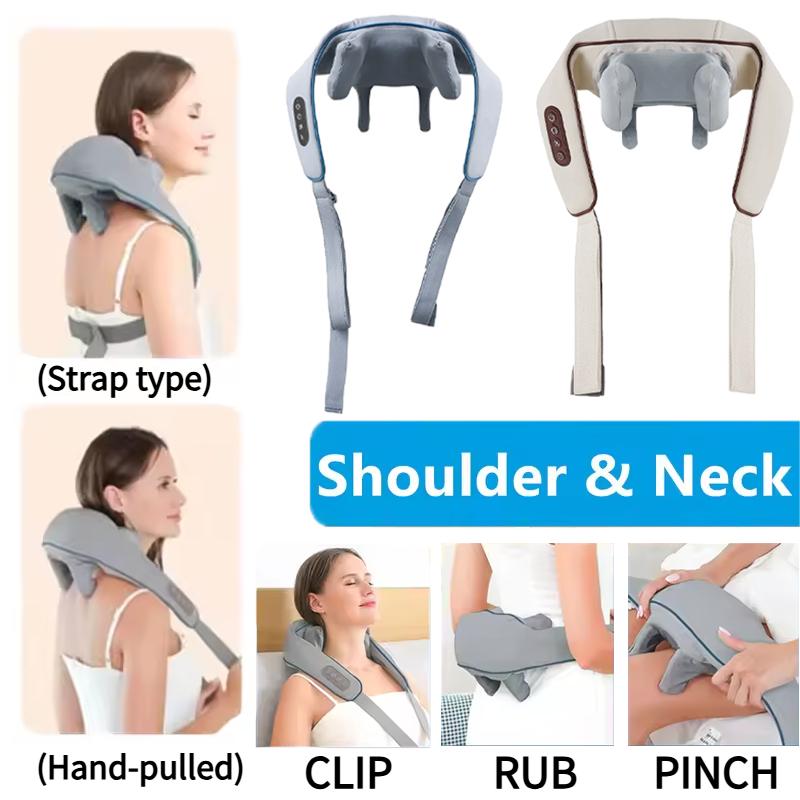 Portable shoulder and neck trapezius muscle massager,vibration kneading and hot compress to relieve fatigue,for car,home,office