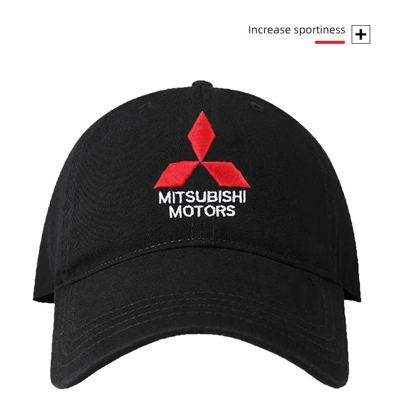 Car Logo Baseball Cap Adjustable Sports Hats Outdoor Summer Sun Hat For Mitsubishi Colt Xpander Triton Outlander Pajero Lancer