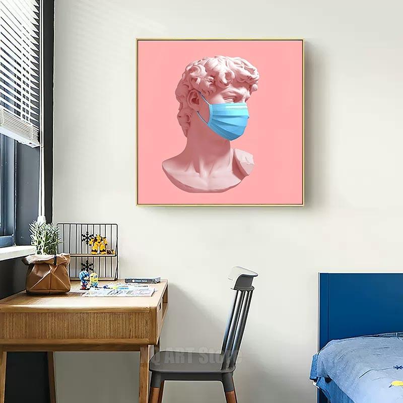 Modern Apollo Marble Sculpture Canvas Painting David Popolo Posters and Prints Wall Prints Canvas Pictures Home Room Decoration