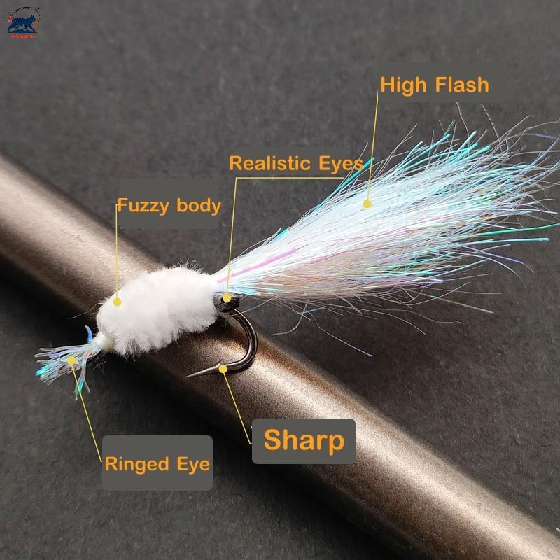 Crazy Charlie Bait Rig 3-Hook Fly Sabiki Rig Pre-tied Crazy Charlie Streamers for Trout Panfish Mackerel Feathers 65cm 10# 12#