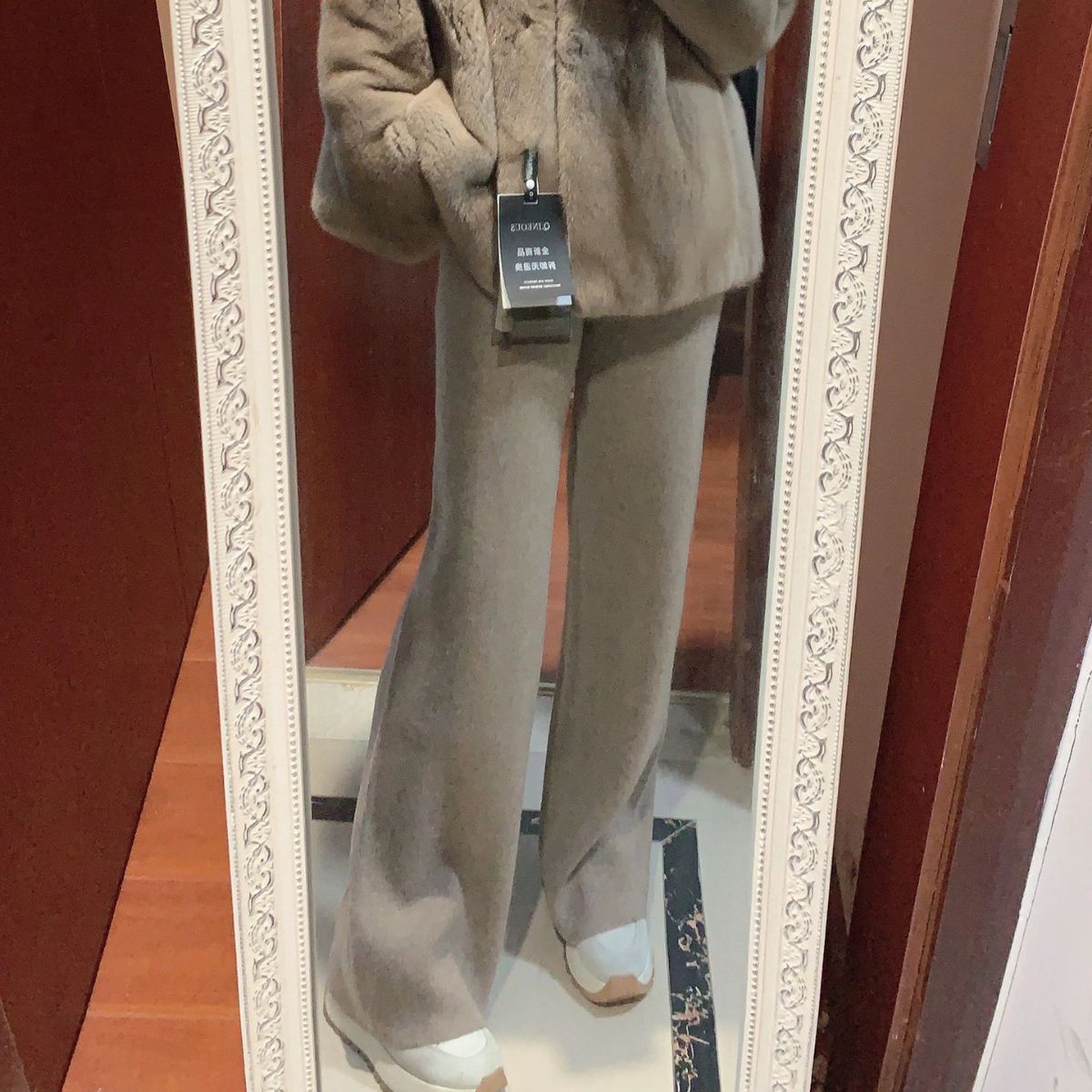 

Женские шерстяные трикотажные брюки широкого кроя, свободные, удобные, мягкие, клейкие, утолщенные, прямые, длинные брюки для верхней одежды XS