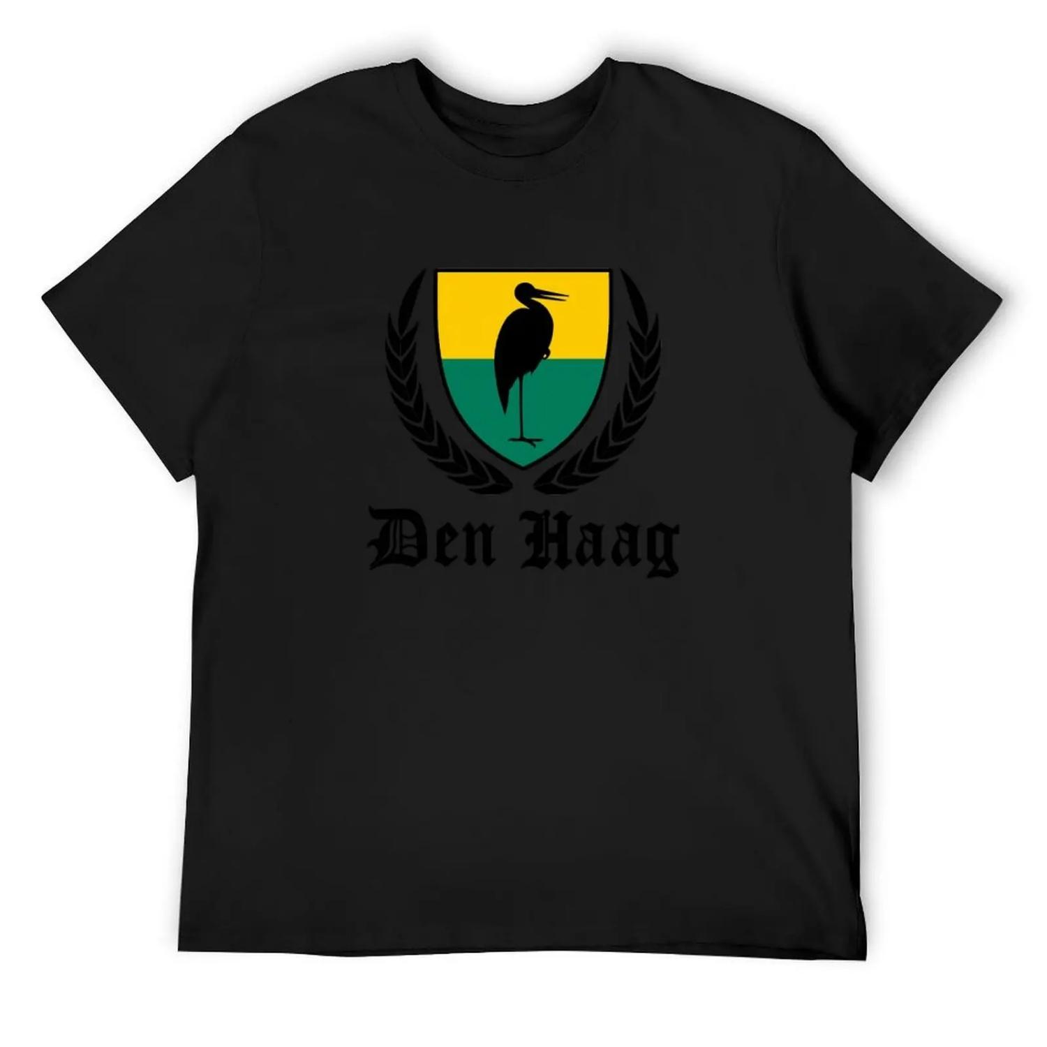 Den Haag Crest T-Shirt custom t shirt oversizeds Blouse mens big and tall t shirts S чёрный