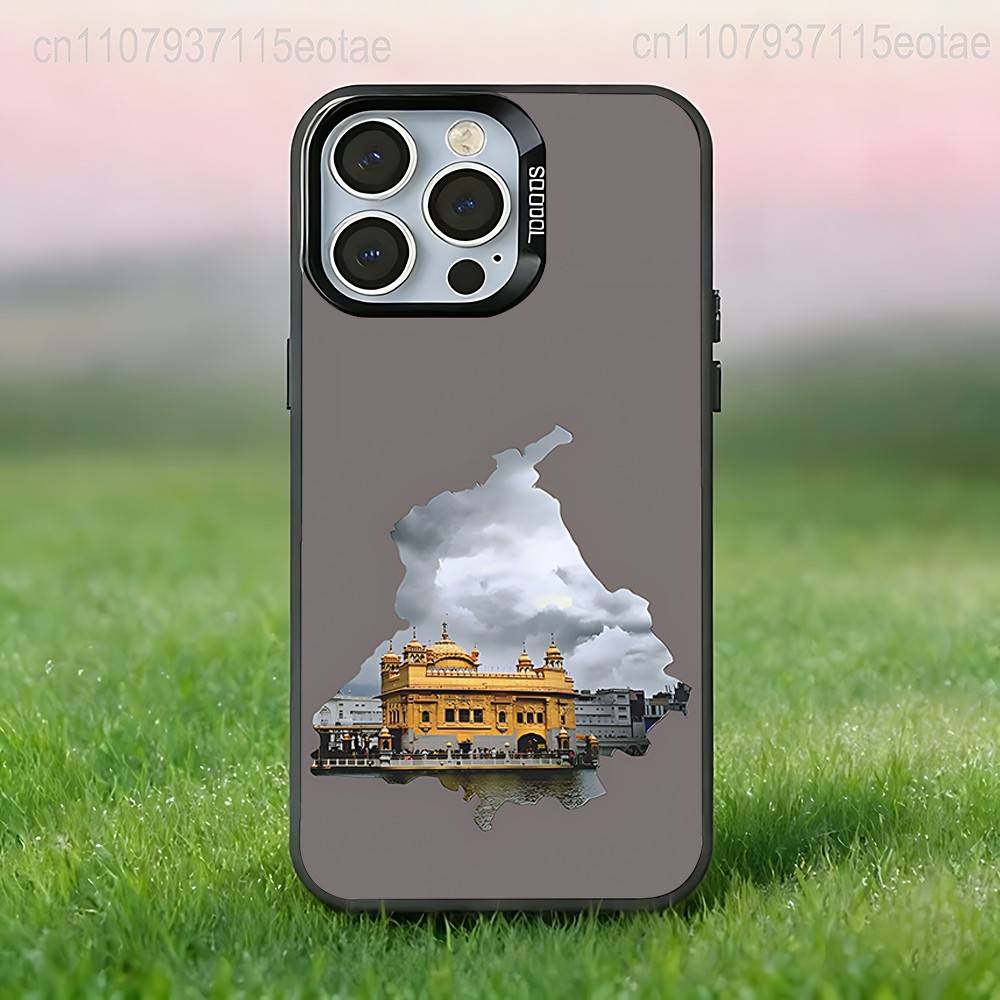 

Punjab Map logo art Phone Case For iPhone 17,16,15,14,13,12,11,Pro,Max,Plus,E,Air,Mini Anti Fall Black Bumper iPhone17promax
