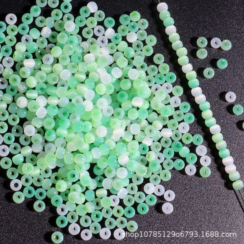 4mm Cat's Eye Jade Ice Glass Beads for DIY Jewelry