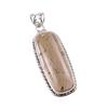 Natural Golden Rutile Gemstone 925 Solid Sterling Silver Gift Pendant 2.5" k5C05