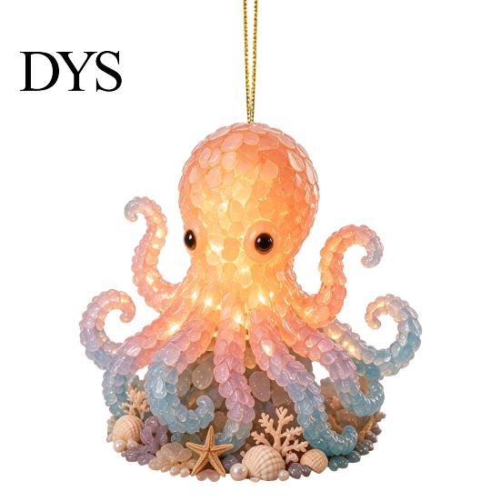 Special Animal Ornaments Ocean Theme Christmas Ornaments, 2D Flat Acrylic Hanging Decor with Sea Holiday Decorations Designs, Tree for Marine Lovers,