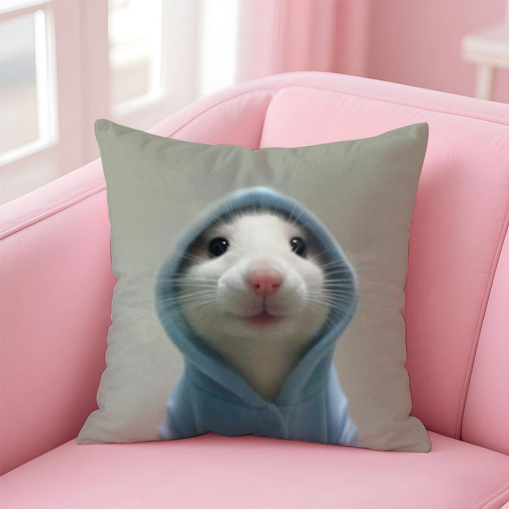 Kwaii Anime Niedliche Maus Kissenbezug Kissenhülle Kurzer Plüsch Verdeckter Reißverschluss Raum Sofa Kissenbezug