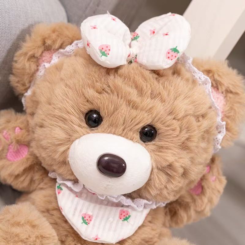 22cm Simulation Healing Series Little Bear Doll Plush Toy Handmade Doll Cartoon Anime Cute Pillow Cushion Decoration Children's