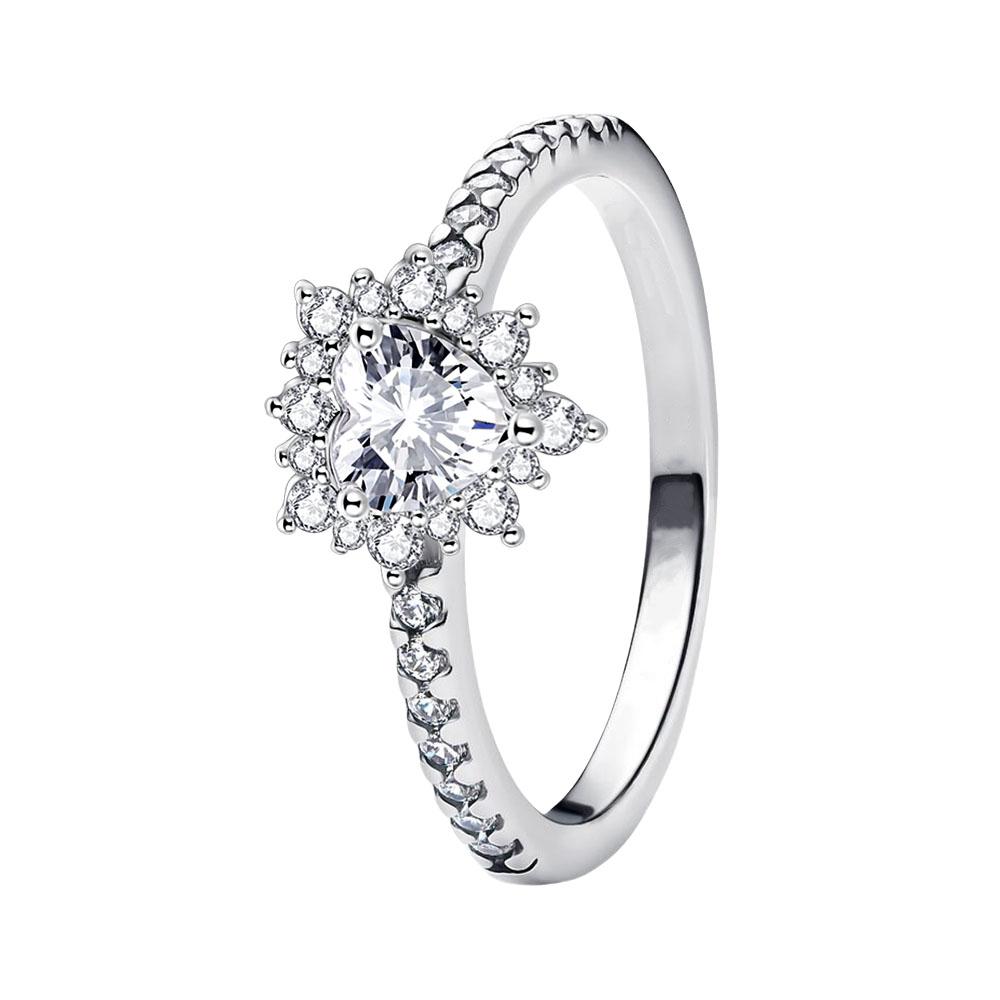 Authentic Genuine Copper Ring Design Colorful Heart Crown Bow Moon Shell Crystal For Women Valentine'S Birthday Occasion Jewelry Creation