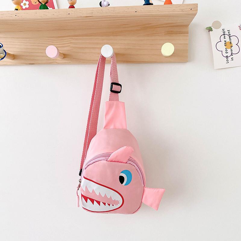 Bolsa Transversal Adorável de Tubarão de Desenho Animado para Crianças Design de Lona Leve e Durável