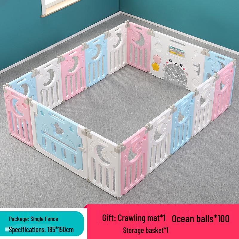 Foldable Indoor Baby Playpen: Safe Crawling Mat & Walker Guardrail Toy Fence