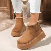 Fashion 2025 New Platform High Heel Women's Snow Boots Winter Casual Flat Shoes Ladies Short Plush Fur Warm Chelsea Ankle Boots Women