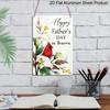 2D Flach, 1 Stück Gedenk-Rotkardinal & Calla-Lilie Metallwandkunstschild "Alles Gute zum Vatertag im Himmel" - 8*12 Zoll Aluminium Rustikales Heimdekor, Beileid