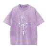 American Vintage Washed T Shirt Compass Mountain Graphic Streetwear Oversized Tee