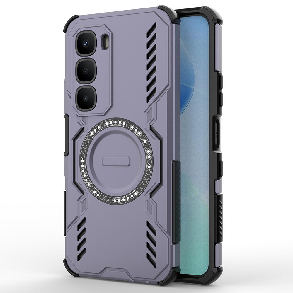 For Infinix Hot 60 4G Magnetic Case Butterfly Armor Hollow Heat Dissipation PC+TPU Phone Cover