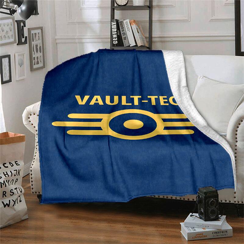 Vault-Tec Flannel Blanket Soft All-Season Throw, Design for Camping, Car Travel, Hiking Sofa, Bed, Office Perfect Gift for Parties