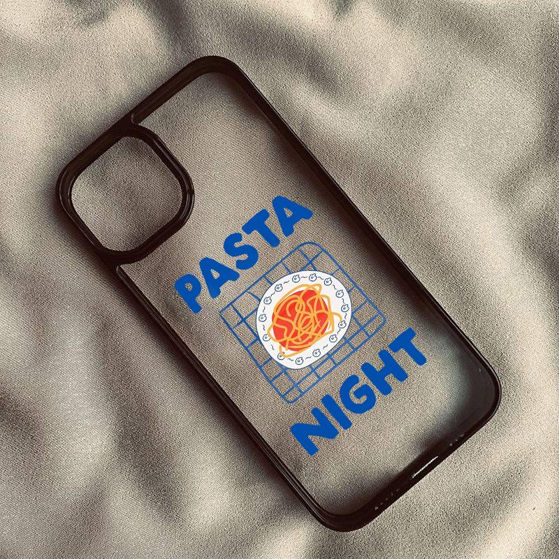 

Abstract Pasta Night Food Print Phone Case for IPhone 16 15 14 13 12 11 17 Pro Max Maximalist Text Phone Decor Transparent Cover iPhone 15 Pro Max
