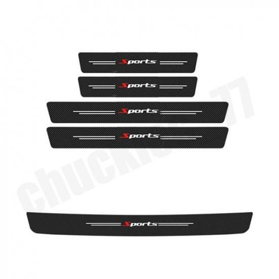 Carbon Fiber Car Door Plate Sill Scuff Cover Anti Scratch Sticker PU Accessories