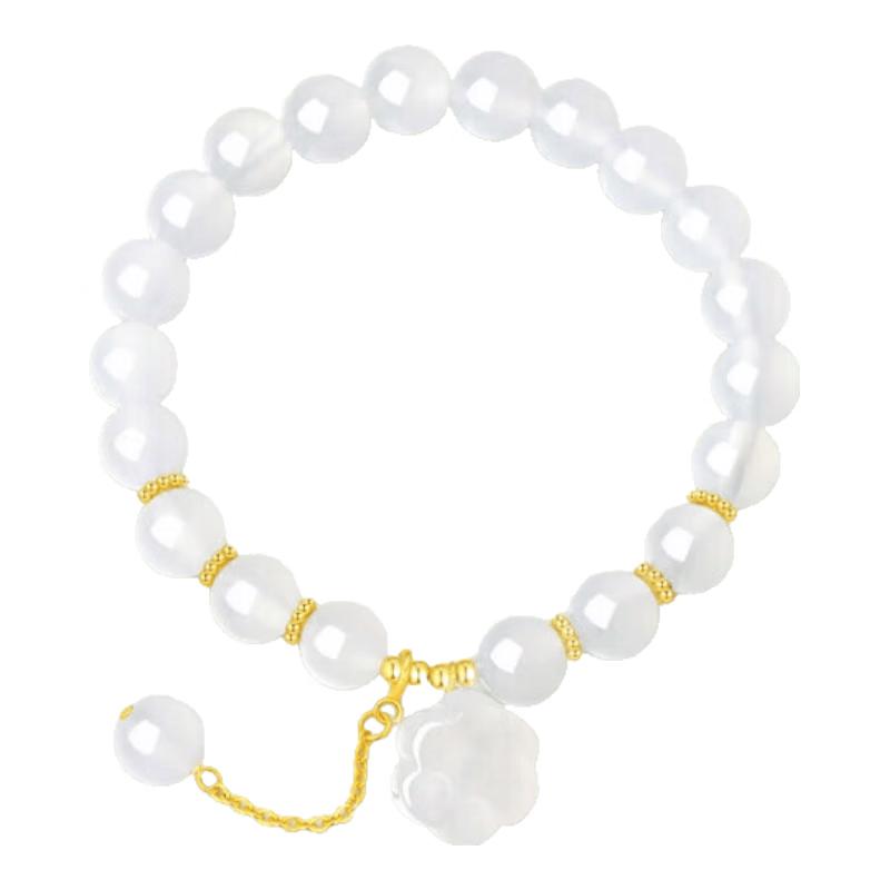 Chow Tai Seng Lotus Pod Chalcedony Silver Bracelet