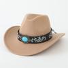 Felt hat Outdoor retro jazz hat Holiday travel European, American British style Western cowboy hat
