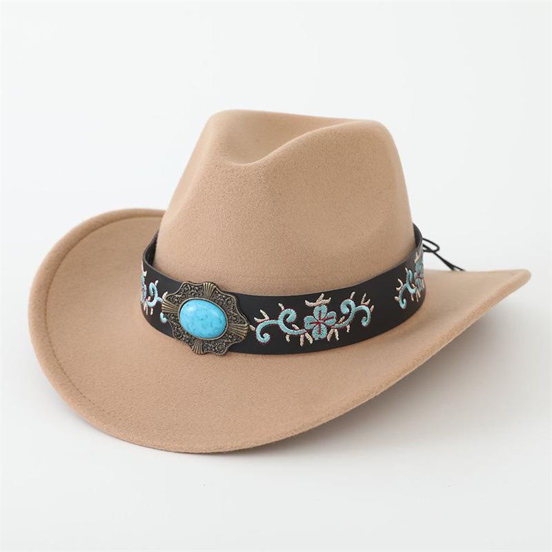 Felt hat Outdoor retro jazz hat Holiday travel European, American British style Western cowboy hat