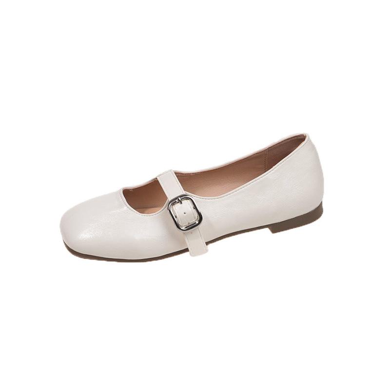 

Flat-bottomed French fashion shallow mouth Mary Jane shoes women s 2025 summer new retro belt buckle versatile small leather shoes soft 35