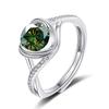 Bague Ringen Anello di Fidanzamento da Donna con Pietra Mosang Love a Croce da Un Carato Oro Puro Argento 925 Gioielli da Matrimonio Misura Regolabile