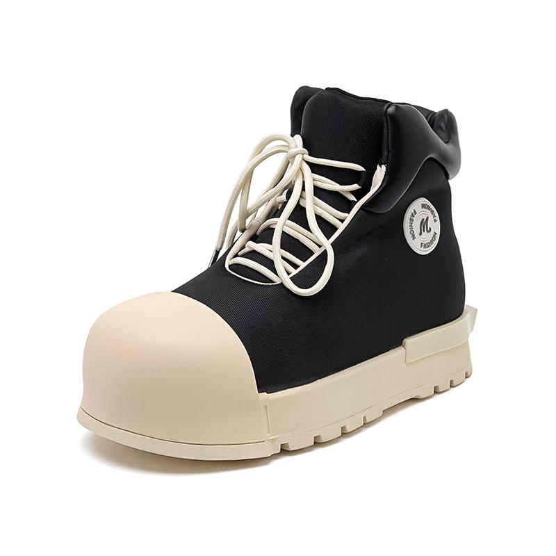 

Модные мужские ботинки в британском стиле из натуральной кожи, высокие, повседневные, слипоны, на толстой подошве, для улицы, с мягкой подошвой, с круглым носком, вулканизированная обувь 46 чёрный