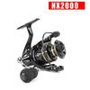 Black Gold Spinning Fishing Reel with Metal Line Cup for Long Cast and Sea Rods, Foldable Design